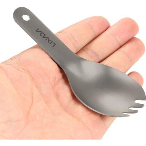 Lixada Titanium Spoon Outdoor Camping Spork Ultralight Children Baby Spoon Spork Camping Picnic Flatware Outdoor Tableware