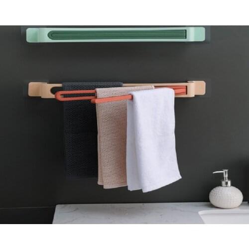 Punch-free Towel Rack Bathroom Rotating Towel Multifunction Wall Mounted Towel Holder Kitchen Storage Rack Bathroom Supply