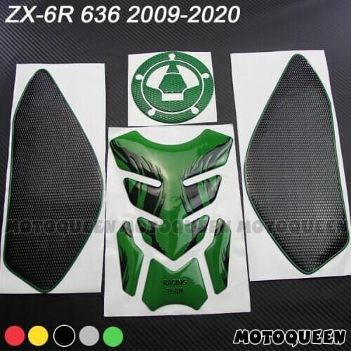 Motorcycle Tank Pad Protector decoration Stickers Decals Gas Fuel Knee Grip Traction Side for Kawasaki ZX-6R ZX6R 636 2009-2020