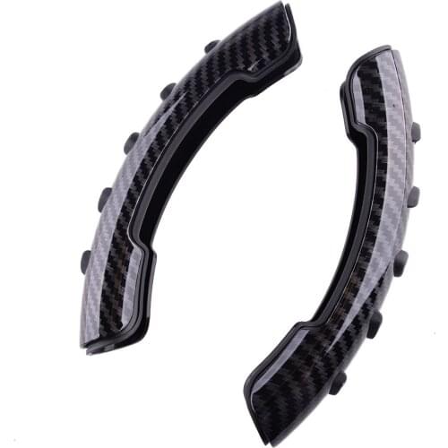1 Pair Non-Slip 37-38cm Universal Interior Steering Wheel Booster Cover Car Accessories Carbon Fiber Style Plastic