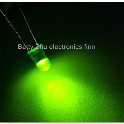 1000PCS/LOT LED light-emitting diode 3MM round green shell emerald-green light