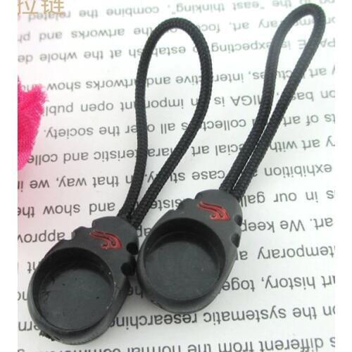25 x waterproof Plastic Zipper Pull Cord*Zip Puller*Zip Fastener*zip slider*zipper replacement black free shipping customize