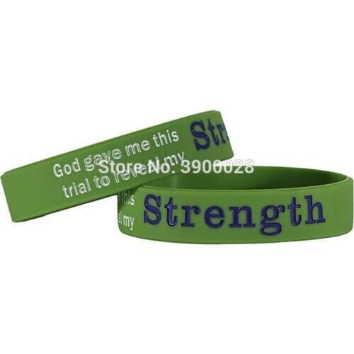 300pcs God gave me this trial to reveal my strength silicone wristband bracelet free shipping by DHL