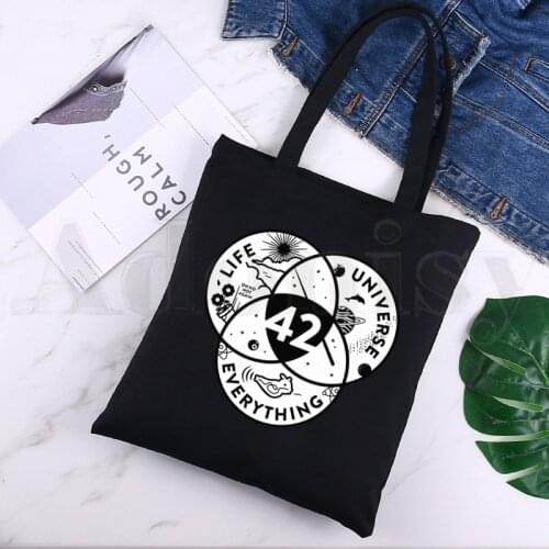 42 The Answer To Life The Universe And Everything Large Capacity Storage Handbag Shoulder Bag Tote Reusable Student Bookbag