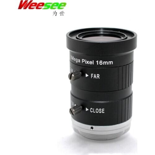 WS 8.0Megapixels 4K 8MP 16mm F1.4 C Mount Professional 1" CCTV Lens Industrial Machine Vision Lens for C Mount UHD Camera