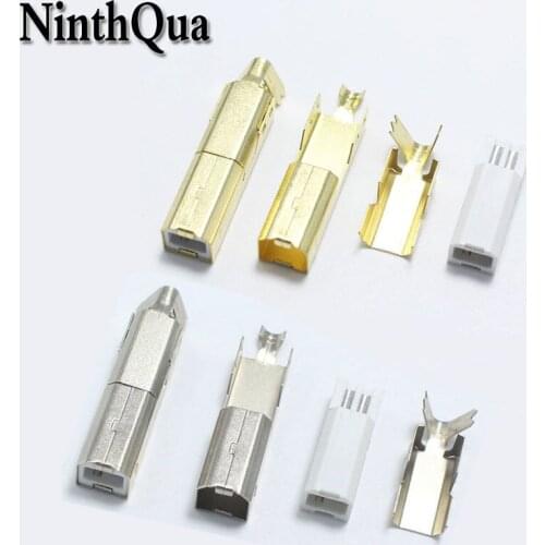 5SETS USB 2.0 B Type Male THREE-PIECE DIY USB Connector Soldering Printer Tail Charging USB Jack