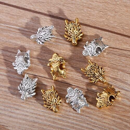 5pcs Set Of Bead Dragon Head Making Beads For Jewelry Diy Craft Charms For Bracelets Materials Accessories Handmade Two Color