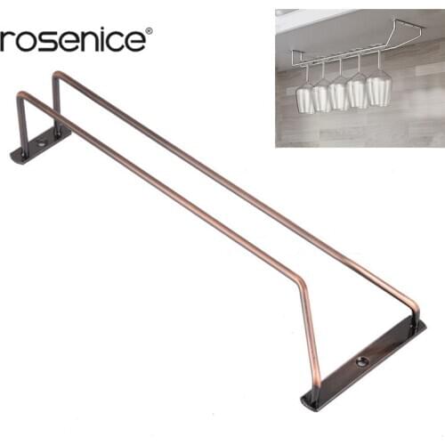 35cm Bronze Stemware Wine Rack Holder Under Cabinet Shelf Wine Glass Hanger Storage Hanging Rail for Bar or Kitchen