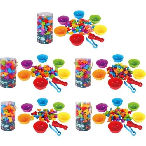 Childrens Rainbow Matching Game Montessori Toy Rainbow Stack Cup Counting Bear Color Weight Sensory Toy Montessori Toy