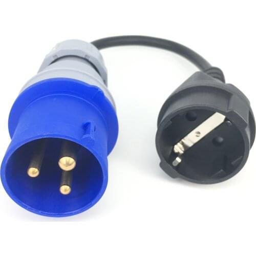 IEC316P6 Plug to EU Schuko Power Cord, Industrial Heavy Duty Extension Cable H05VV-F 1.5mm Gauge,Convert the 316C6 to EU CEE7/3