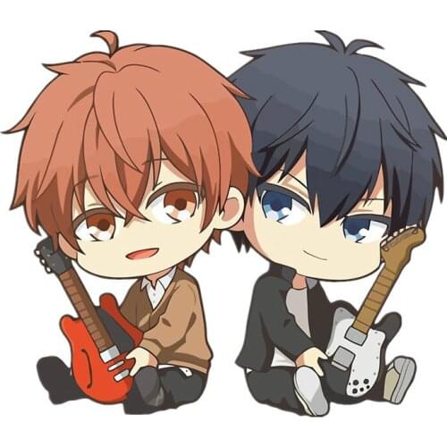 Personality Car Stickers Decor Motorcycle Decals Given Mafuyu and Ritsuka Chibis Decorative Waterproof Accessories Creative PVC