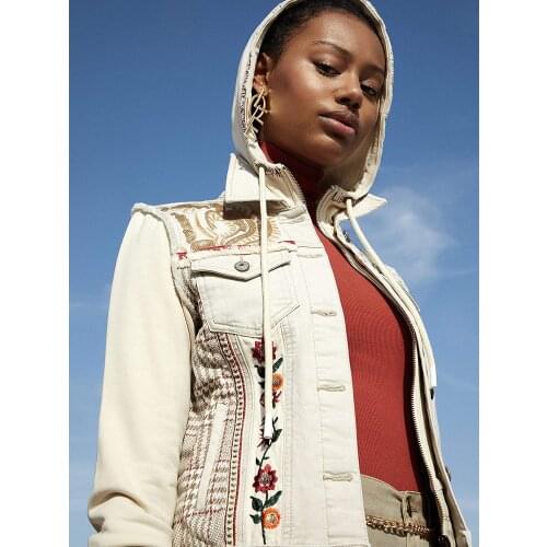 Spanish D-style stitched Embroidered Beaded jean jacket