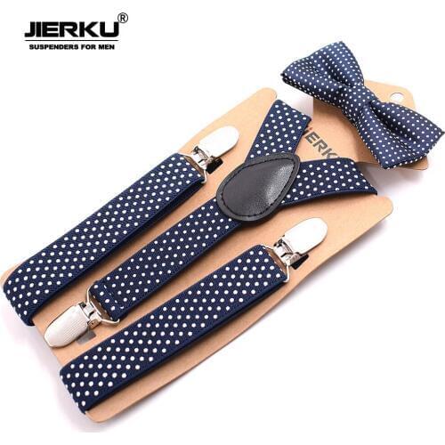 JIERKU Suspenders Kids Braces Baby Suspenders with Bow Tie 3Clips Suspensorio Fashion Trousers Strap 2.5*65cm
