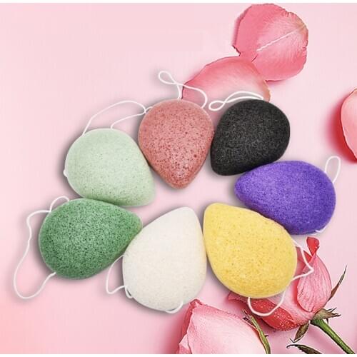 1 Pcs Drop Shape Natural Konjac Konnyaku Cosmetic Puff Facial Sponge Face Cleanse Washing Flutter Makeup Tools Beauty Essential