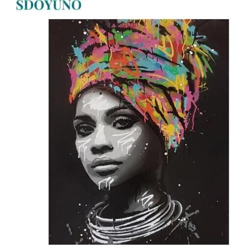 SDOYUNO 60x75cm DIY Oil Painting By Numbers Women Picture By Numbers On Canvas Frameless Figure Home Decor Unique Gift