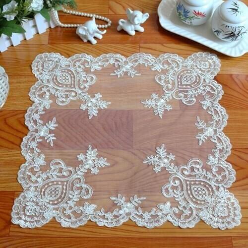 New lace embroidery place table mat cloth pad cup mug drink doily dining tea coffee coaster wedding Christmas placemat kitchen