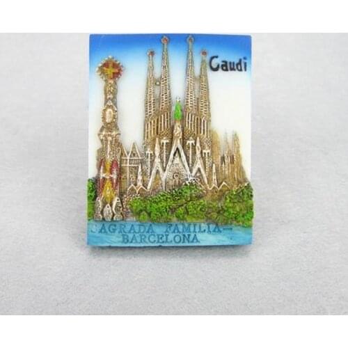 Fridge Magnets Spain Gaudi Barcelona Holy Family Cathedral Templodela Sagrada Familia World Travel Souvenirs Magnetic Sticker
