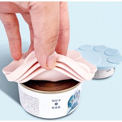 Reusable Pet Food Can Cover Portable Storage Fresh-keeping Lids Silicone Can Box Seal Cover Dogs Feeder Supplies Tools