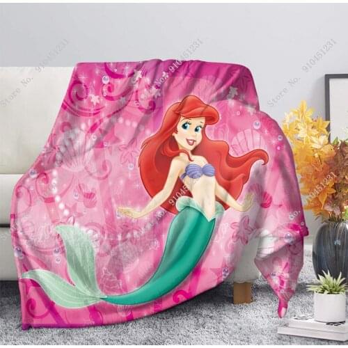The Little Mermaid Ariel Anime Blanket Bedspread Movie Soft Cartoon Flannel Fleece Throws Air Sofa Bedding Girl Halloween Gift