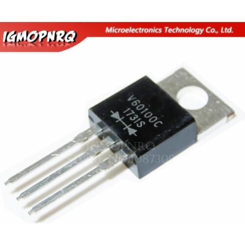 5PCS V60100C TO-220 V60100 TO220 packaged Schottky diode common cathode 60A 100V original authentic