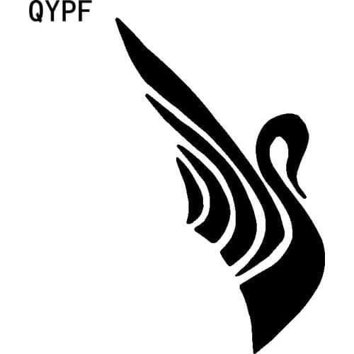 QYPF 9.8CM*15.6CM Cartoon Animals Swan Bird Flying Vinyl Car-styling Car Sticker Decal Black/Silver C15-1072