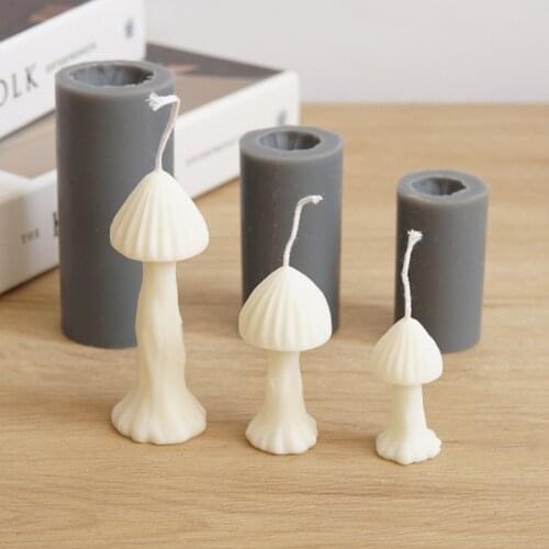 3 Size Mushrooms Shape Silicone Candle Mold DIY Aromatherapy Candle Making Molds Chocolate Baking Mould Handmade Plaster Crafts