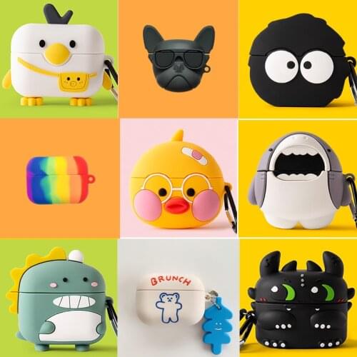 Honor X1 Earbuds Case Cute Dinosaur Cartoon Silicone Headphone Cases for Huawei Honor Earbuds X 1 Earphone Protection Cover Case