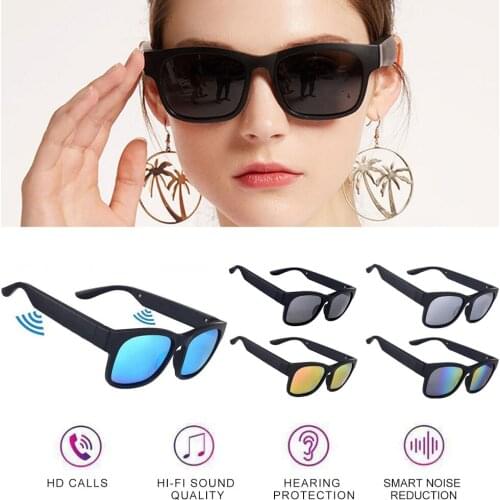 UV400 Smart Glasses Wireless B-T Hands-Free Calling Audio Open Ear Anti-blue Light Lenses IPX7 Intelli gent Sunglasses