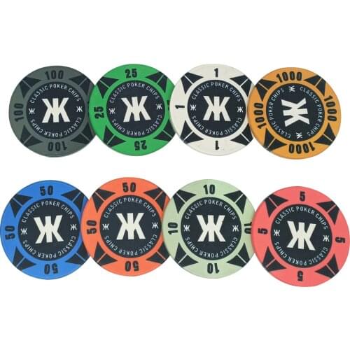 Any Design Can Do Hot Sale Ceramic Fatory Professional 39mm 10g Poker Chips Set For Casino