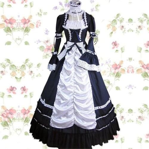 Halloween Victorian Gothic Lolita Dress Cosplay Long Tiered Layered Women Ball Gown Costume Vintage Vestidos Dresses Customized