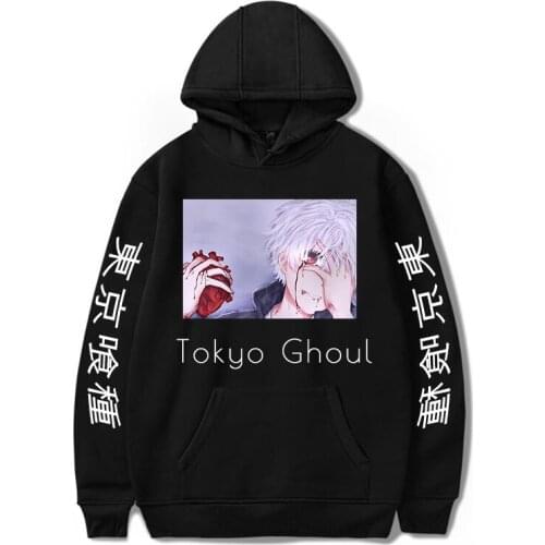 Japanese anime Tokyo Ghoul Hoodies Ken Kaneki Pullover Oversized Harajuku Printed Streetwear Unisex Fashion Sweatshirt Clothes