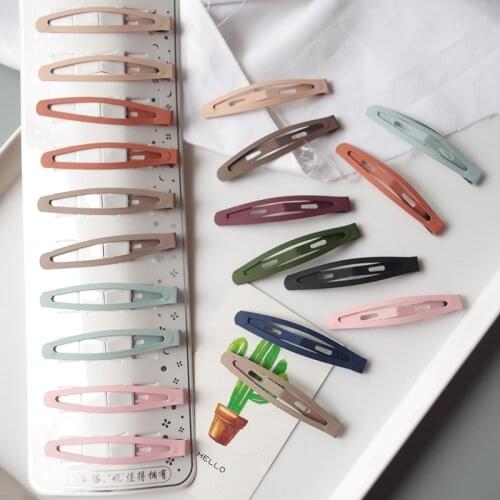 10 Pcs/set Korean Simple Colorful Metal Paint Frosted BB Clip Headwear Sweet Fashion Girl Womens Hairpins Hair Accessories