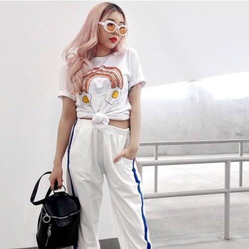 Breakfast Rainbow egg women fashion graphic funny cute grunge tumblr girl gift street style young vintage tees new trend tops