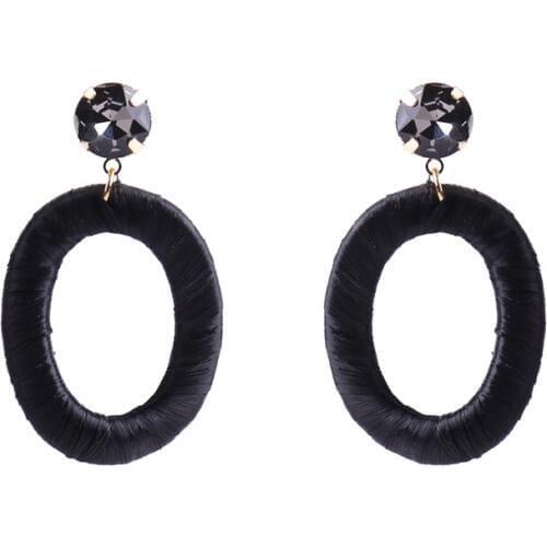 Badu O Letter Drop Earrings Women Set Crystal Ribbon wrapping Dangle Earring 2019 Fashion Jewelry Drop shipping and wholesale