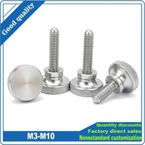 GB834 Stainless Steel Knurled Head Thumb Screw M2 M2.5 M3 M4 M5 M6 M8 M10 Plain Type Metric Tall Head Manual Adjustment Screws