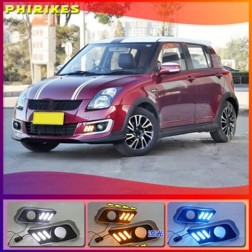 1Pair DRL For Suzuki Swift 2013-2016 Car LED Driving Daytime Running Lights White car styling fog lamp cover