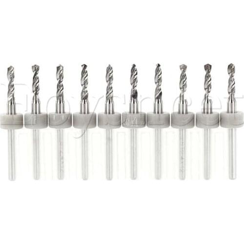 10 Pcs 2.4mm Import Carbide PCB Drill Bits, Print Circuit Board Mini CNC Drilling Bit Set, Woodworking Tools