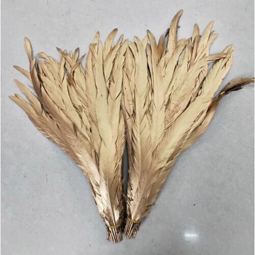 100pcs/lot High Quality Gold Rooster Feathers Cock 12-14cm/12--14inches Jewelry Christmas For Home Party Plumes