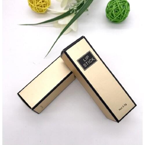 100pcs/lot Top Grade Lip Gloss Tube Packing Box Empty Lipstick Tube Packaging Gold Elegant Lip Balm Packing Carton