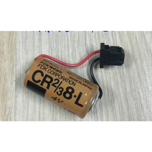 2PCS CR2/3 8.L 3V PLC lithium battery FDK CR2/38.L F1ST4S with plug