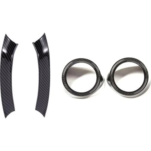 2x ABS Plastic Steering Wheel Frame for Alfa Romeo Giulia Stelvio 2017 & 2x Side Air Conditioning Vent Outlet Cover