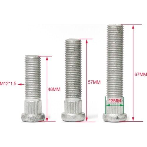 Spline diameter13MM Wheel forged bolts / extension bolts, M12 * 1.5, suitable for Hyundai, Mazda, Ford, Kia and other models