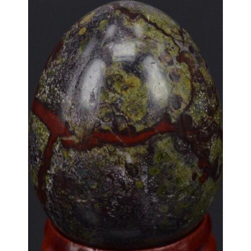 34x44MM Natural Gemstone Dragon Blood Stone Sphere Egg Healing Reiki Crafts Stone Massage Finger Exercise