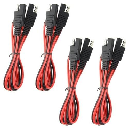 4 PCS 100cm DIY 18AWG SAE to SAE Extension Cable Quick Disconnect Wire Harness SAE Connector