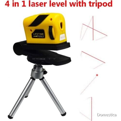 Yellow Line Laser 4 In 1 Cross Line Laser Infrared Laser Level MultiPurpose Measuring Hand Tool Plastic Line Laser Power Battery