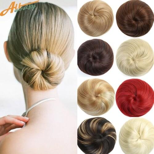 Allaosify10 Colors Available Bun Hair Chignon Synthetic Donut Roller Hairpieces High Temperature Fiber Hair Bun Cover for Women