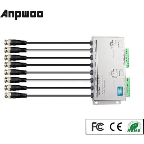 ANPWOO 8 CH HD 720P/1080P Passive Video Balun Transceiver RJ45 BNC UTP Cat5/5e/6 Cable Video Transmission for CCTV Camera DVR