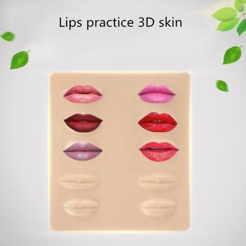 Free Shipping 5Pcs Superior 3D Tattoo Practice Skin Permanent Makeup Lips Training False Skin
