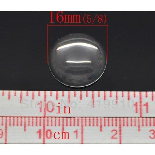 Free Shipping-50pcs Round Glass Dome Flat Back 16mm for Tray Pendant Cover Glass Crafts DIY M0086