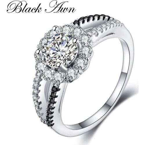 BLACK AWN 2021 New Genuine 100% Sterling 925 Silver Jewelry Square Engagement Rings for Women Gift C360